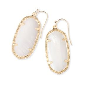 Kendra Scott Elle gold earrings in white pearl